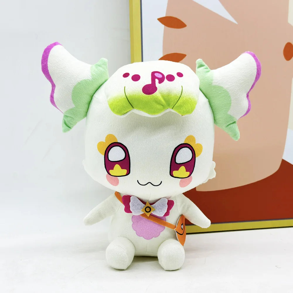 Pretty Cure Plush Toy - 20cm & 10cm Cute Stuffed Animal with Healing Quotes, Pink & Green Kawaii Anime Doll for Kids & Fans