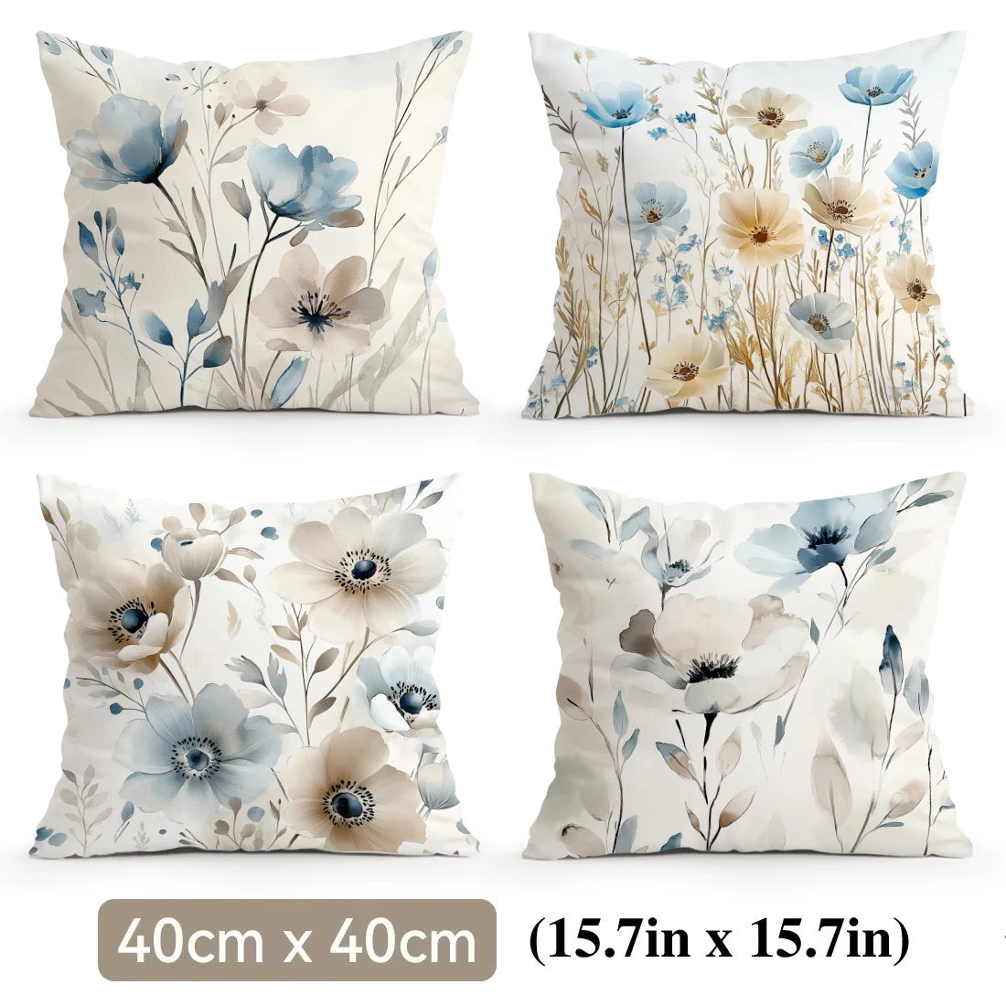Earthline Abstract Botanical Pillow Covers – Set of 4