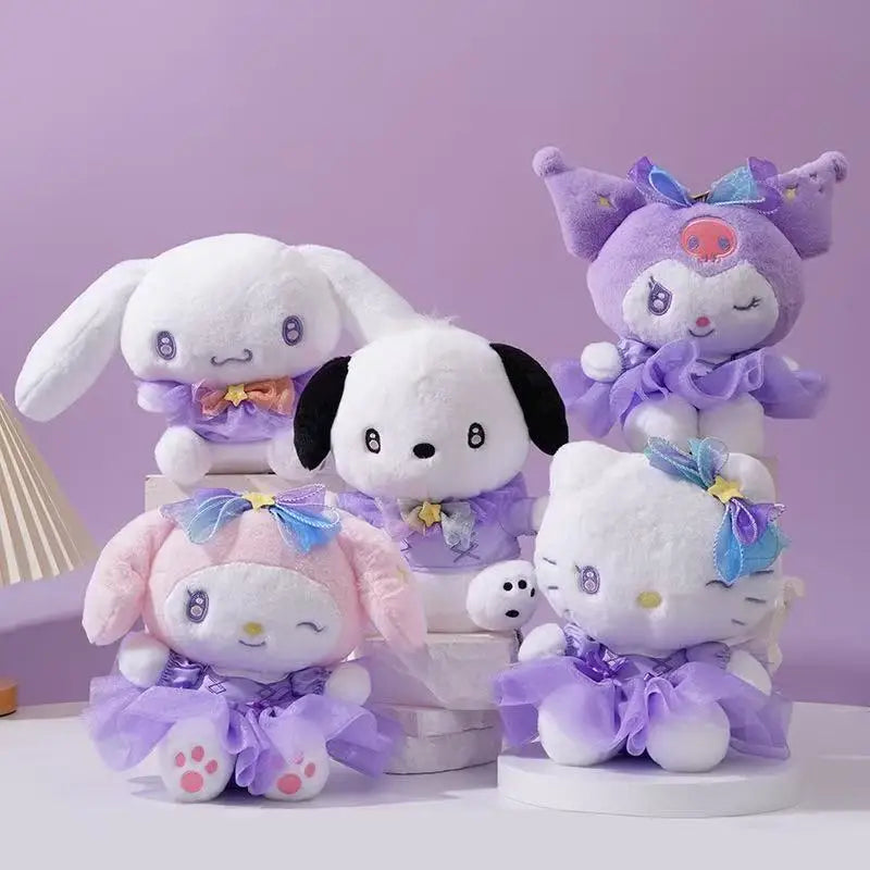 Sanrio Kuromi Plush Toy Cartoon Anime Melody Big Ear Dog Galaxy Supernova Series KT Cat Plush Toy Gift for Girlfriend's Birthday