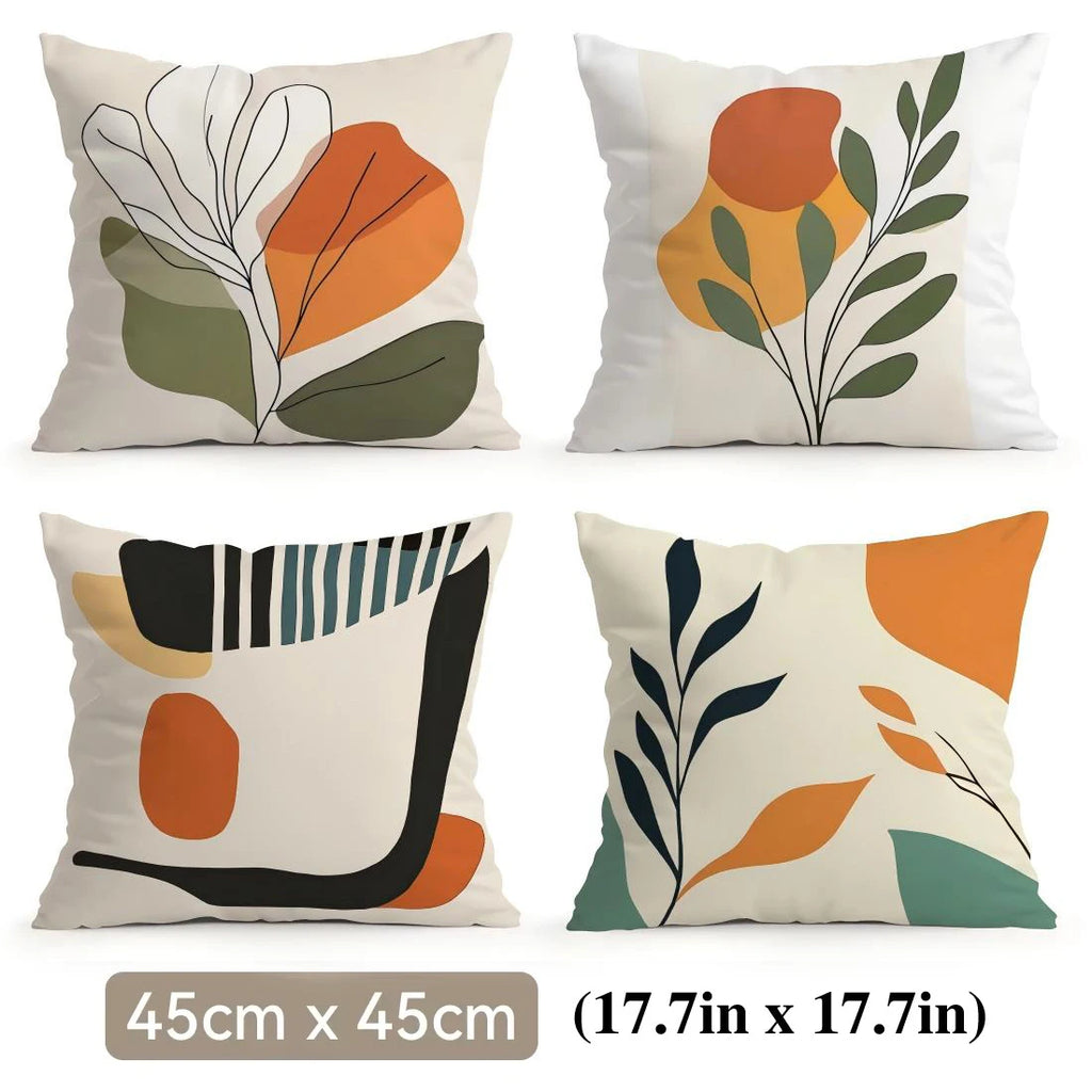 Earthline Abstract Botanical Pillow Covers – Set of 4