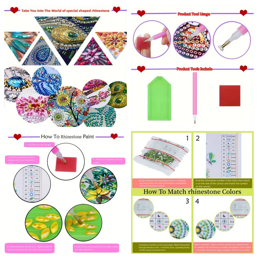 Floral Diamond Painting Coaster Craft Kit Set of 10 for Creative Table Decor and Gifts