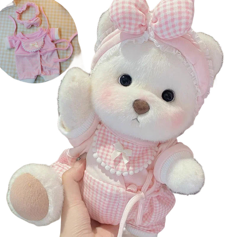 30cm Handmade Teddy Tale Bear Plush Toy Change Dress Baby Crawling Cloth Girl Hug Cuddly Plushie Doll for Girlfriend Gift