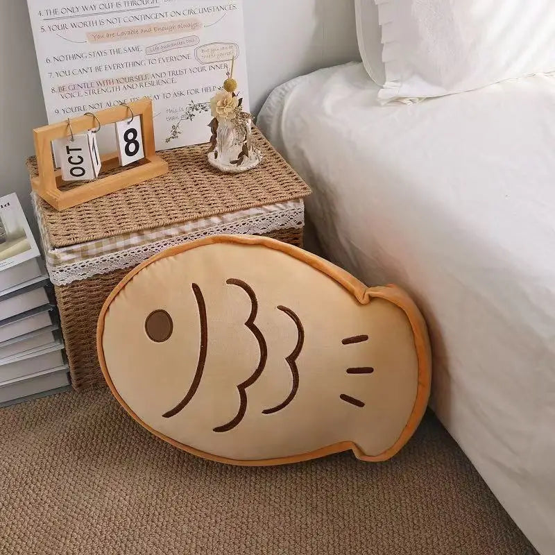 25cm Taiyaki Plush Pillow Japanese Fish-Shaped Stuffed Toy Ultra-Soft Kawaii Huggable Snack for Anime Fans&Foodies Birthday Gift
