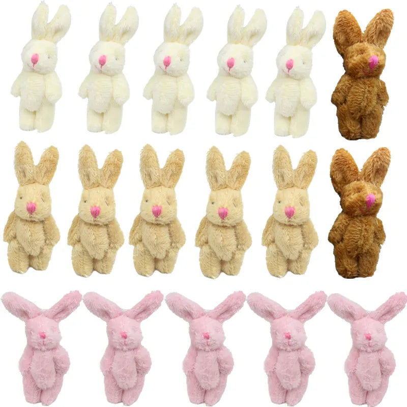5Pcs/1Pc 6cm Mini Soft Plush Bunny Joint Rabbit for Doll Decoration for House Plush Mini Toy Stuffed Bunny for Doll Bunny Figure