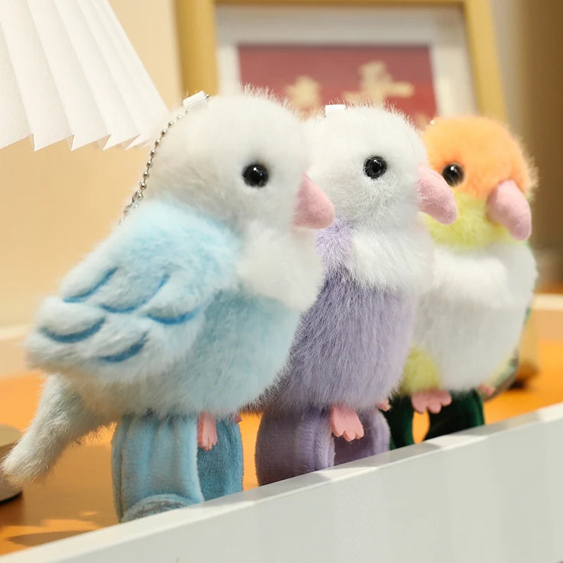 11cm Lifelike Parrot Plush Papa Circle Pendant Toy Cute Stuffed Animal Bird Bracelet Toy  Doll Soft Cartoon Lovely Birthday Gift