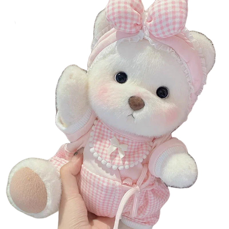 30cm Handmade Teddy Tale Bear Plush Toy Change Dress Baby Crawling Cloth Girl Hug Cuddly Plushie Doll for Girlfriend Gift