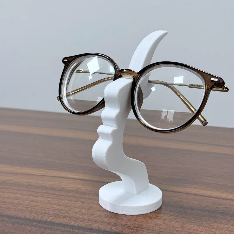 Minimalist Face Profile Eyeglasses Holder, Sculptural Glasses Stand in Black or White for Desk, Nightstand and Modern Home Decor