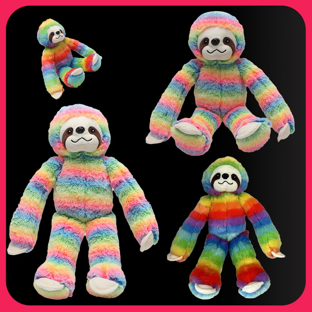 40cm Rainbow Sloth Plush Toys Soft Stuffed Colorful Sloth Dolls Movie Stuffed Animals Birthday Gifts Toys for Kids Home Decor