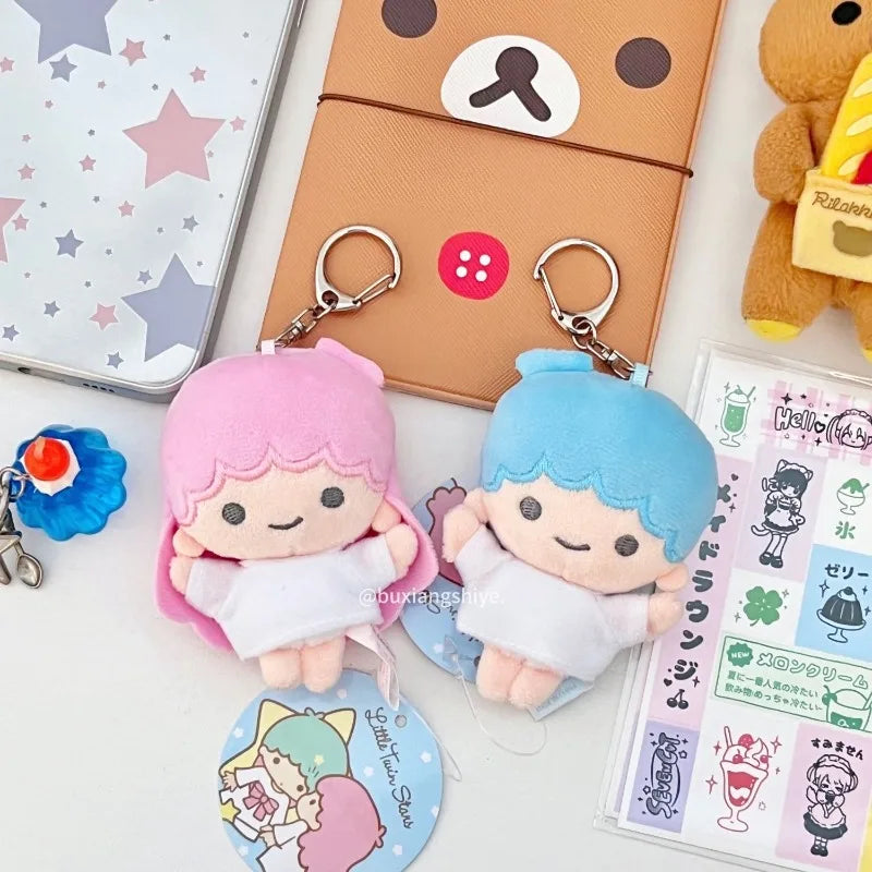 “Little Twin Stars Plush Keychains - 10cm Cute Angel Twin Girls Stuffed Toy Keychain, Soft Kawaii Pendant for Backpack/Keys, Gift for Sanrio Fans & Kids”