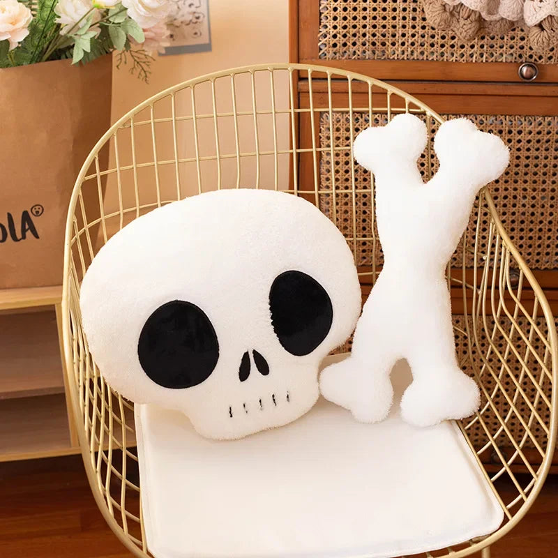 Horror Halloween Props Stuffed Skull Bone Plush Toy Human Skeleton Doll Monster Doll Halloween Creative Plush Decoration Gift