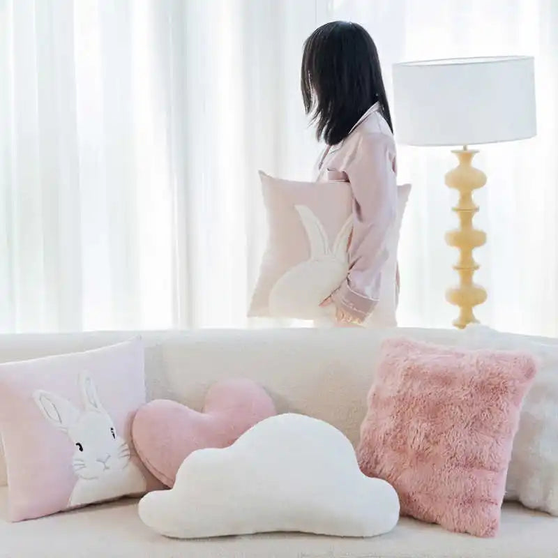 Cloud Bunny Textured Pillow Cover – 45 × 45 cm