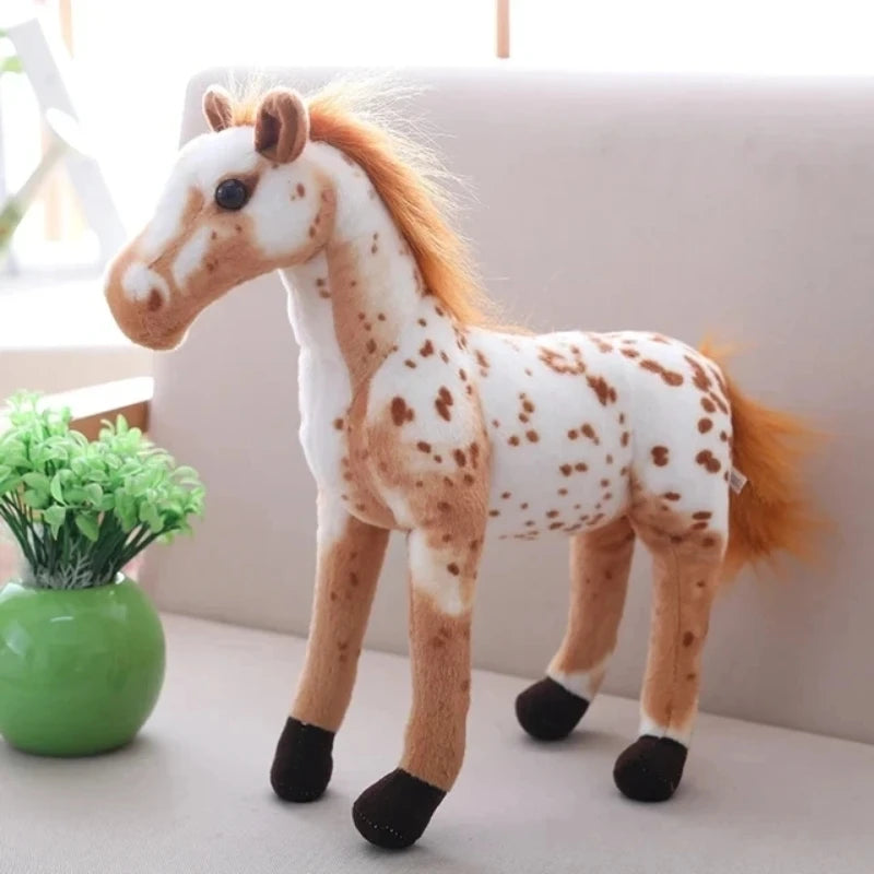 28cm Cute Creative Cartoon Simulation Horse Plush Toy Doll Home Decoration Ornaments Children Kawaii Toy Boyfriend Birthday Gift