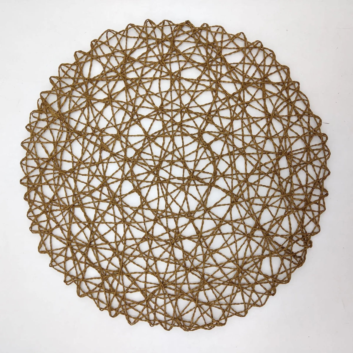 Round Woven Paper Placemats Set of 6, 38 cm Boho Dining Table Mats in Colorful Options for Gatherings and Everyday Decor