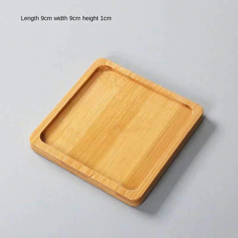 Natural Bamboo Plant Saucer and Mini Decorative Tray, Choice of Round, Oval, Heart, Square and Rectangle Styles