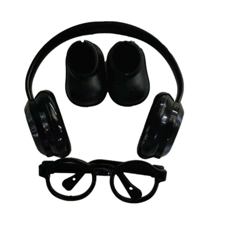 DIY accessories for labubu V1 V2 shoes without lenses glasses stylish plastic headphone set plush doll decoration birthday gift