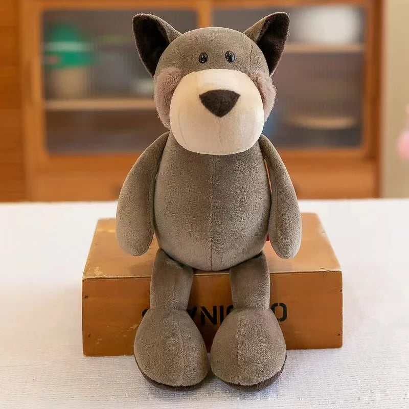 25CM Kawaii Jungle Animal Plush Toys Forest Animal Plush Dog Zebra Elephant Lion Fox Giraffe Children's Toys Doll Birthday Gift
