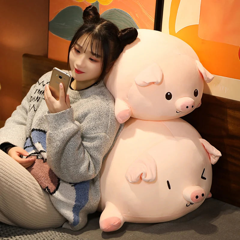 Hot Sale Cartoon Fat  Pink Pig Plush Toy Lovely Soft Animal Pillow Big Doll Stuffed For Boys Girls Birthday Gifts Decoration