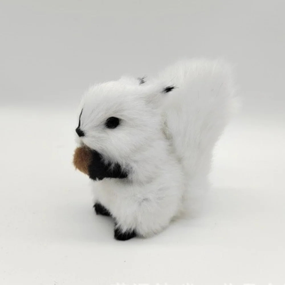 Big Tail Squirrel Plush Toy PP Cotton Soft Plush Squirrel Doll White Belly Collection Squirrel Stuffed Plushie Doll