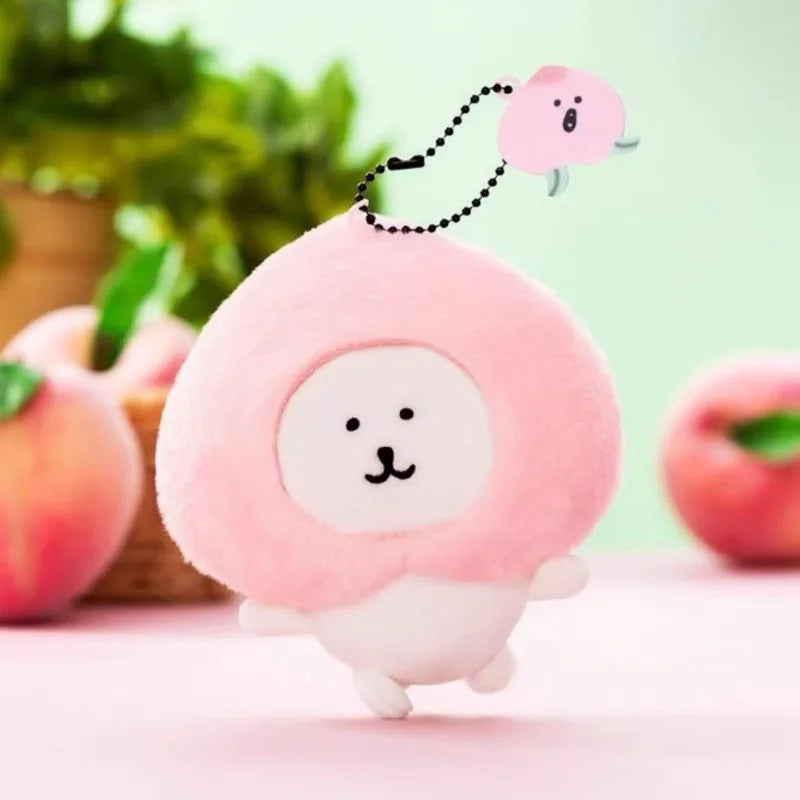 8cm New Product Self-deprecating Bear Peach Limited Doll Girl Bag Plush Pendant Cute Cartoon Toy Keychain Decoration School Gift