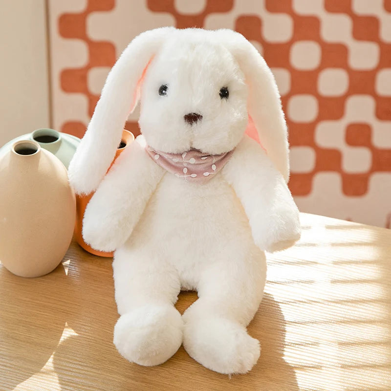 Cute Big Ear Bunny Plush Doll Cartoon Stuffed Animals Rabbit Wear Sweater Soft Baby Accompany Sleeping Pillow Girl Birthday Gift