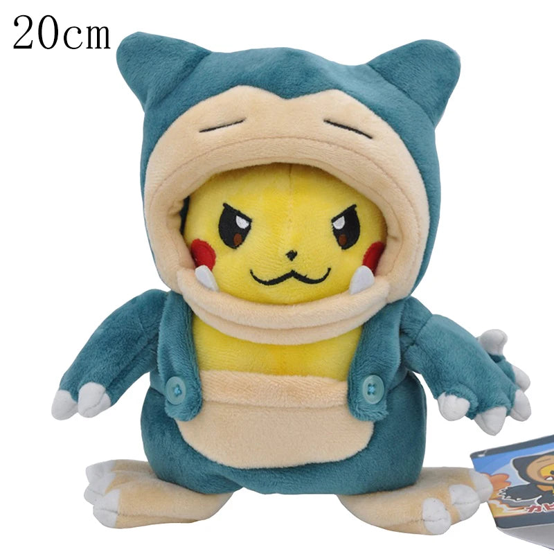 Cosplay Pikachu Pokemon Plush Eevee Charizard Snorlax Garchomp Tyranitar Hydreigon Ampharos Stuffed Doll Toy For Kid Miniso Gift