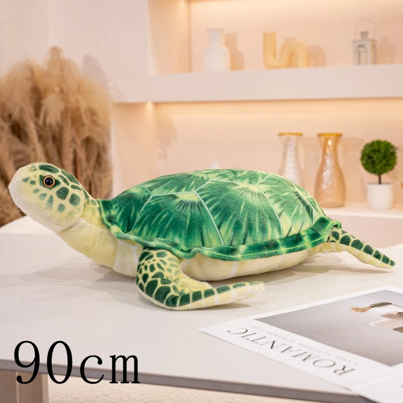Cute Baby Super Green Simulation Stuffed Tortoise Realistic Sea Turtle Animal Plush Baby Toy Gift Hot Sale Home Decoration Gift