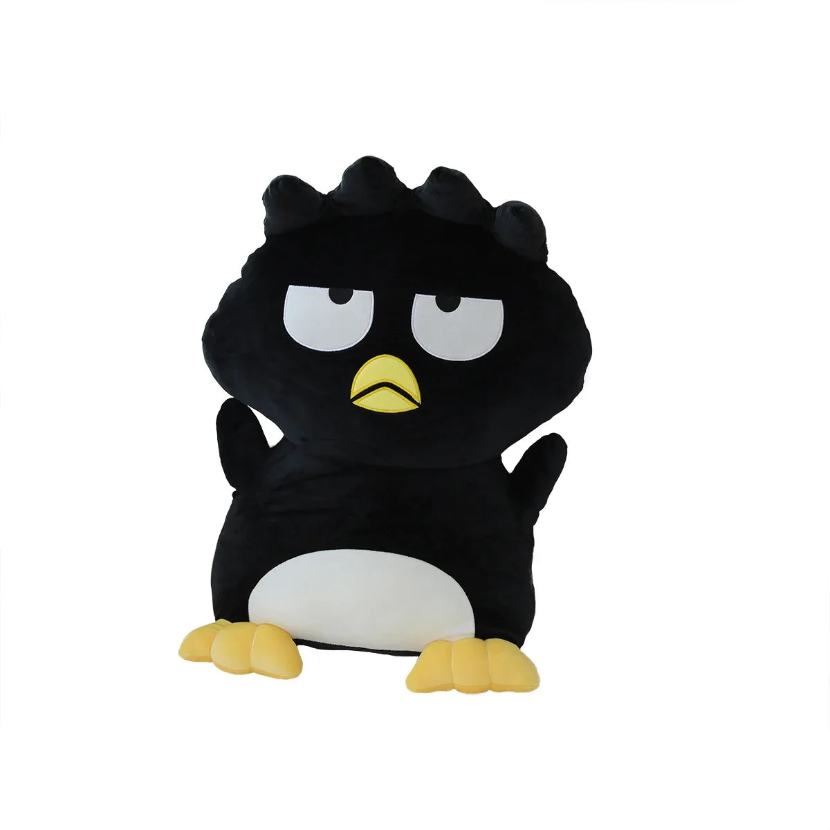 20cm Black Penguin Plush Toy - Cute Grumpy Stuffed Animal with Healing Quotes, Soft Kawaii Plushie for Anxiety Relief & Room Decor