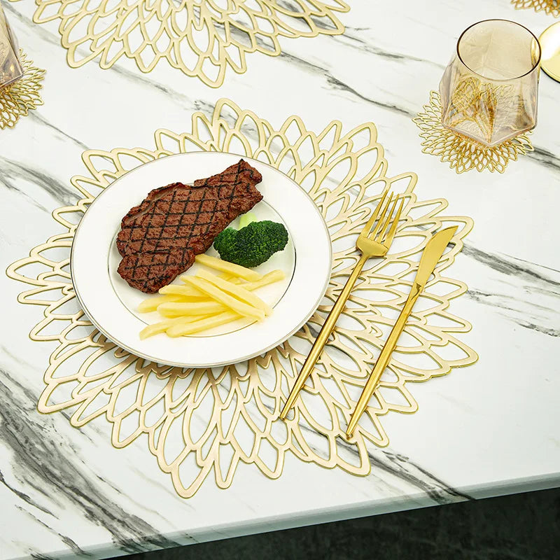 Hibiscus Flower PVC Drink Coaster for Coffee Tables Kitchen Decor and Everyday Entertaining