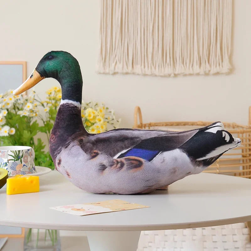 Simulation 3D Bird Plush Toy Stuffed Goose Chicken Rooster Hen Duck Pigeon Dove Parrot Pheasant Mandarin Duck Pillow Cushion