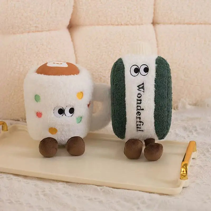 20/25cm New Coffee Cup Milk Box Pineapple Bun Boy Stuffed Plush Toy Cartoon Anime Suitable Children's Birthday Gift Fun Doll