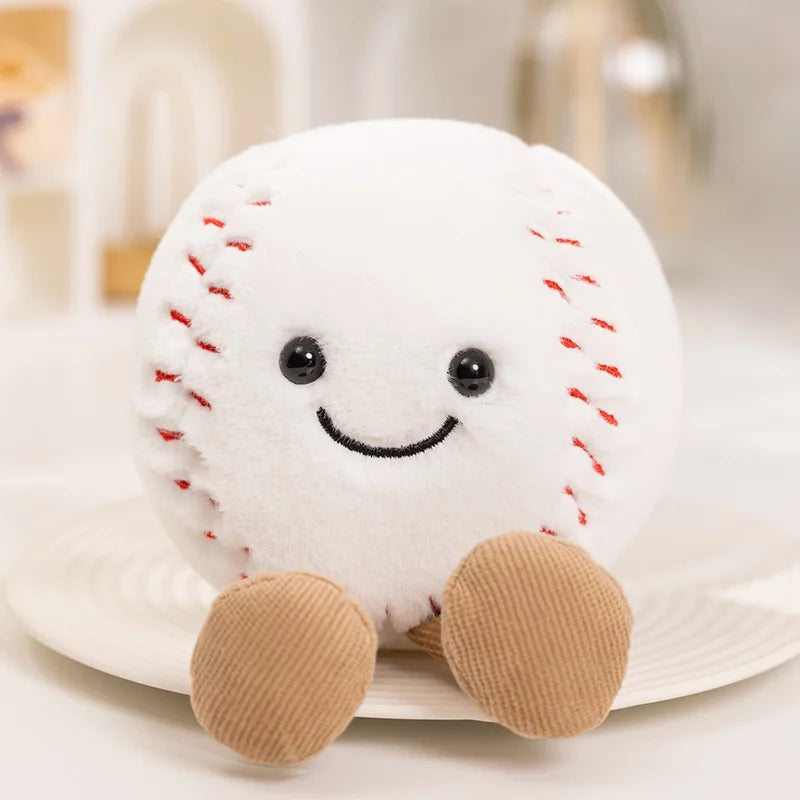 Adorable Basketball Football Tennis Baseball Billiards Plush Toys Soft Stuffed Balls Pillow Christmas Birthday Presents for Boys