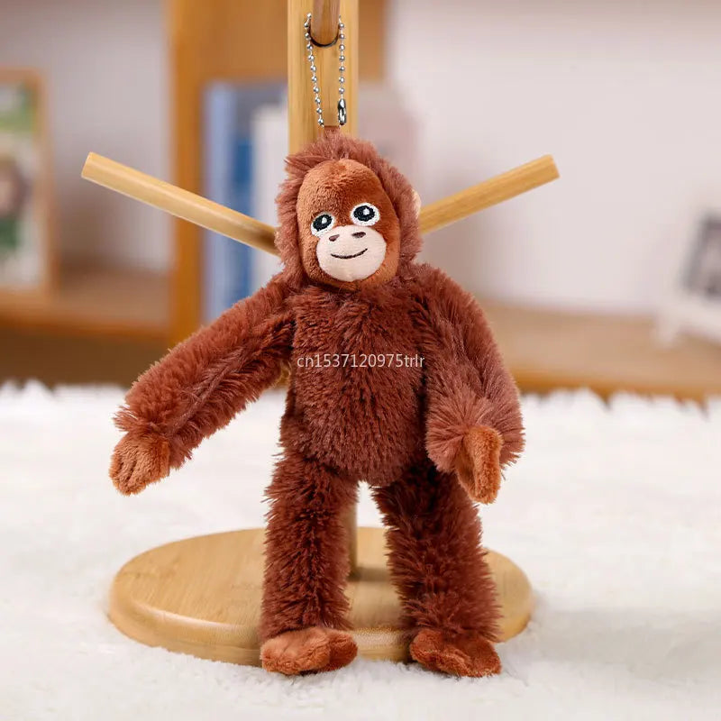 1pc New Cartoon Gorilla Plush Toy Monkey Pendant Soft Cotton Doll Key Chain Backpack Car Hanging Decorative Children's Gifts
