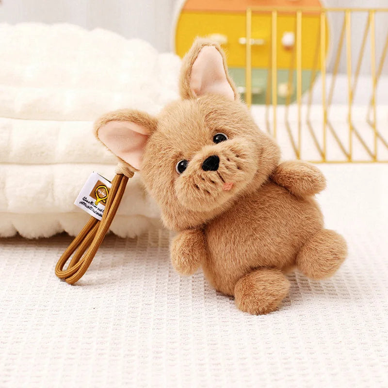 Kawaii Dog Plush Toy Pendant Teddy Husky Corgi Schnauzer Animals Keychain Bag Key Ring Puppy Dolls Car Decor Christmas Gift