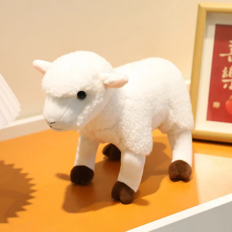 Hot Sale Realistic Sheep Plush Toys Soft Stuffed Standing Sheep Doll Pendants Cute Delicate Keychian Pendants Bags Decor