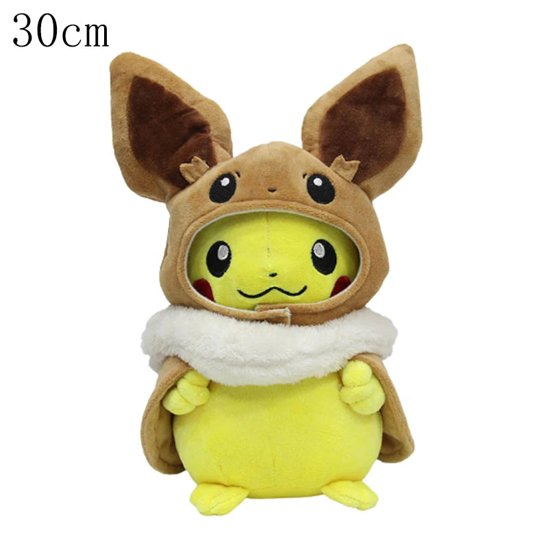 Cosplay Pikachu Pokemon Plush Eevee Charizard Snorlax Garchomp Tyranitar Hydreigon Ampharos Stuffed Doll Toy For Kid Miniso Gift