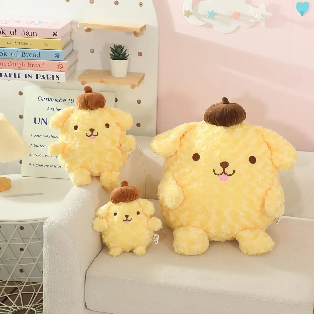 Sanrio Pom Pom Purin Plush Pillow Cute Comfortable PomPomPurin Stuffed Sofa Cushion Home Decor Xmas Gifts For Girl