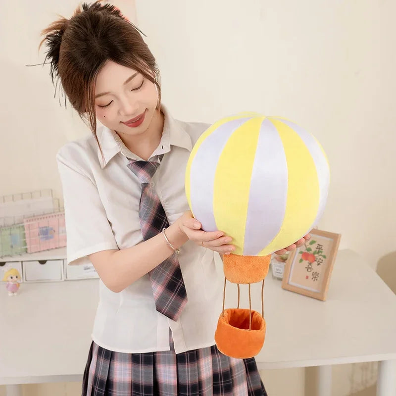 Lifelike Hot Air Balloon Plush Toys Soft Stuffed Colorful Hot Air Balloon Toy Creative Room Decor Funny Children Game Props
