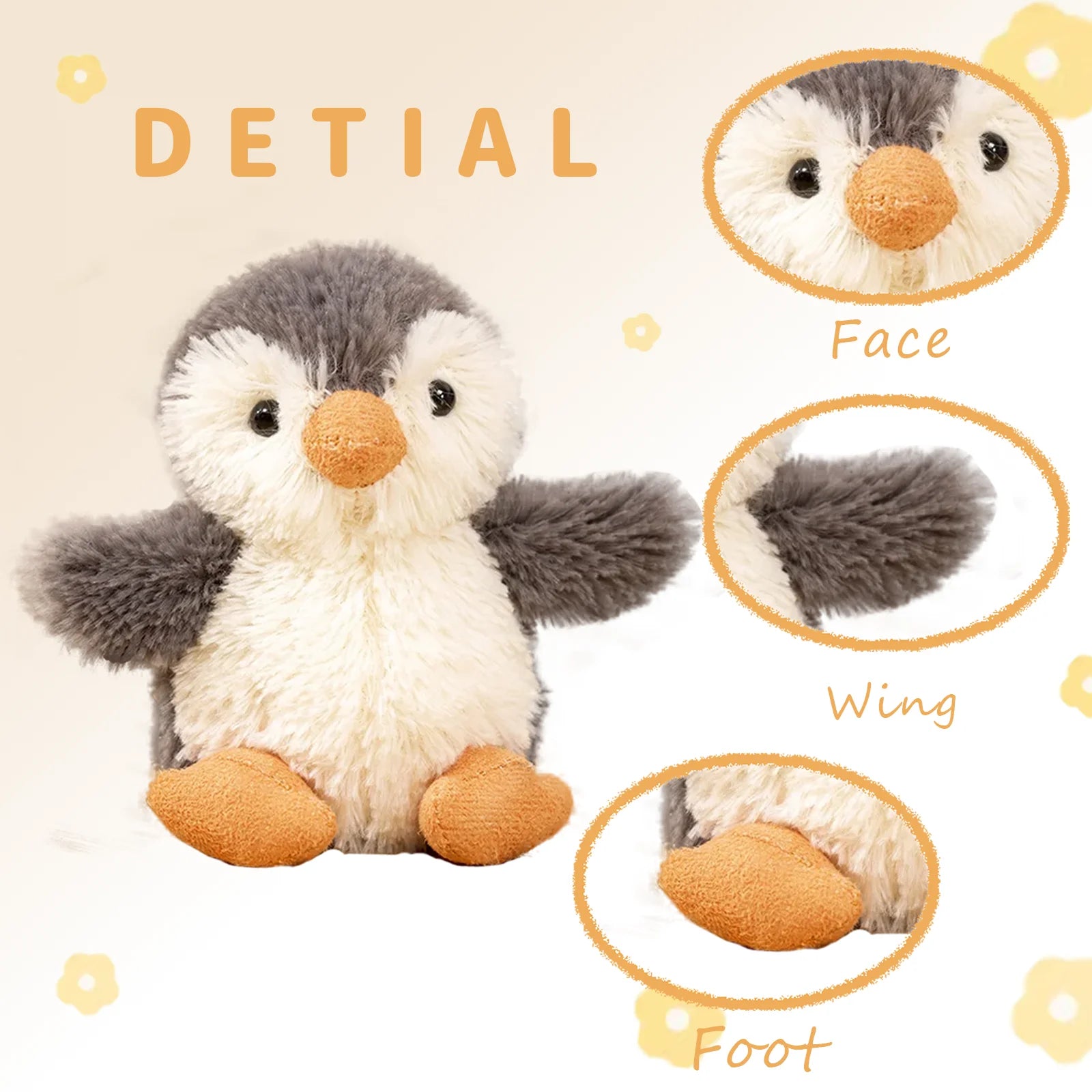 Kawaii Penguin Plush Toys Cuddly Soft Stuffed Animal Plushies Accompany Sleep Toy Cute Home Decoration Kids Grils Birthday Gifts
