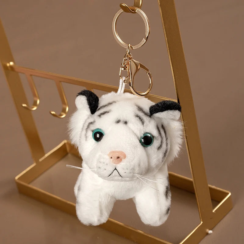 Hot Sale 10cm Mini Forest Animals Stuffed Plush Pendant Toy Lion Tiger Rabbit Deer Panda Doll Keychain For Kid Birthday Gifts