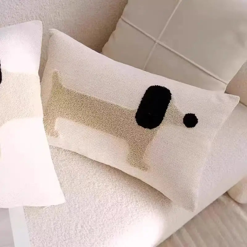 Playful Pup Embroidered Pillow Cover – Square & Lumbar