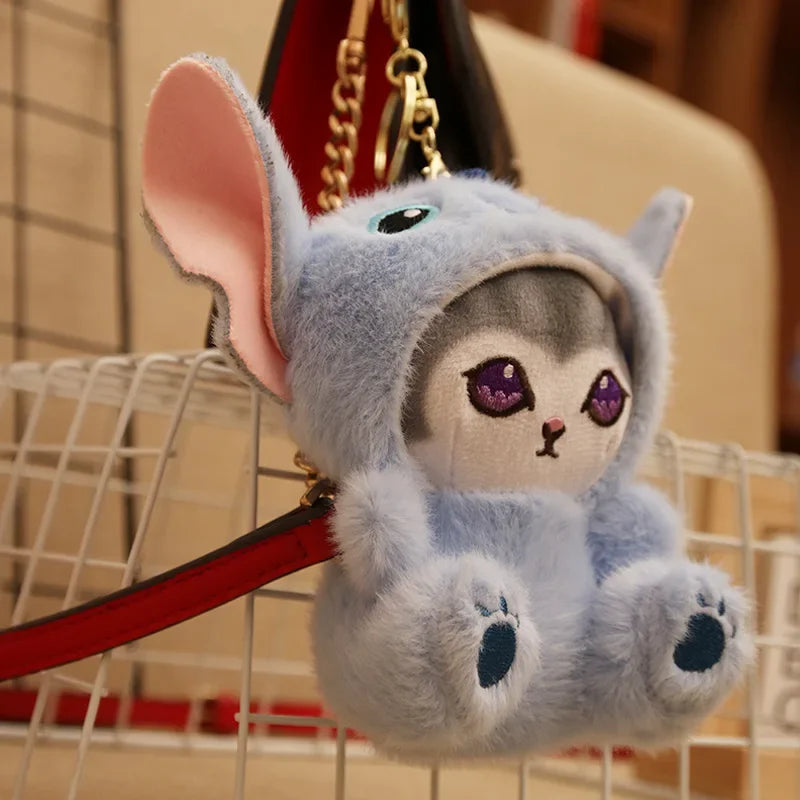 Stitch Plush Keychain Toy Mofusand Plushie Shark Cat Doll Plushies Cute Stuffed Bag Pendant Girls Birthday Xmas Gifts