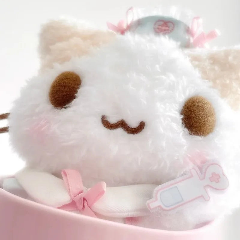 Masyumaro Fluffy Fuwa Nyanko Cat Plush Keychain Keyring Keyholder Cartoon Kawaii Cute Bag Keychains Mascot Charm Key Chain