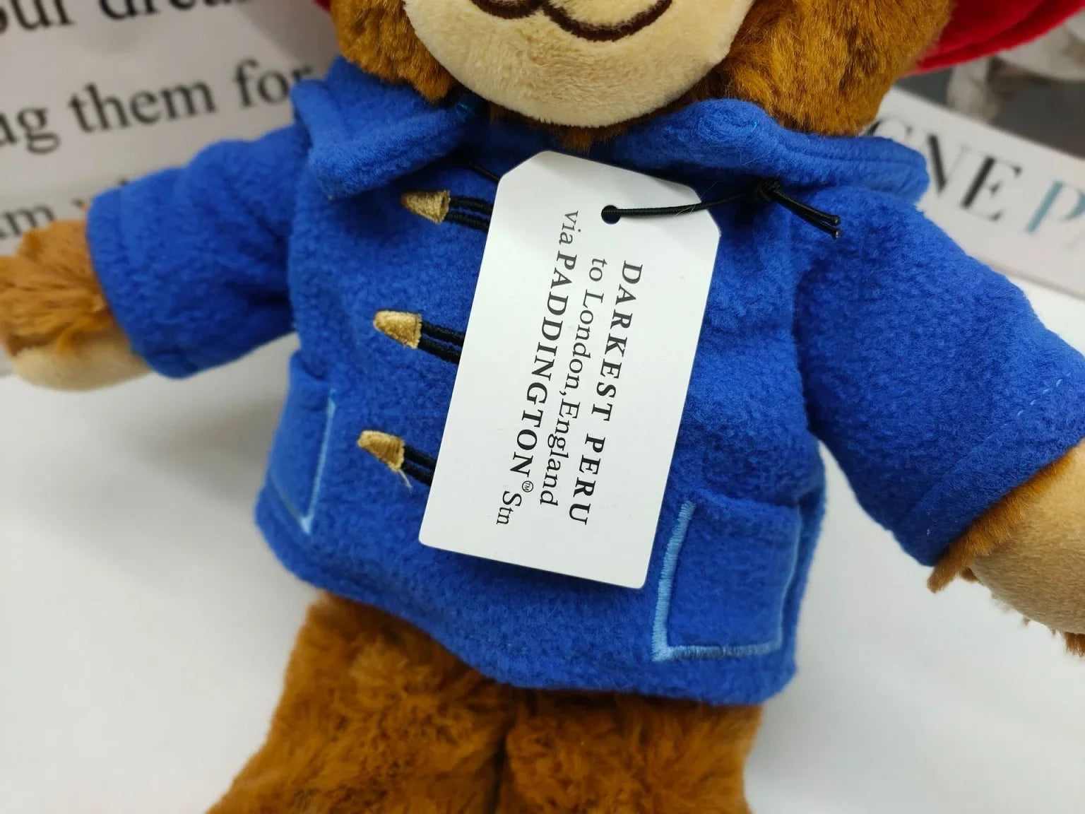 Cartoon Pattine Bear action figure Dish Tie Bear plush doll pendant Children's holiday gift bag decoration cute key chain 10cm