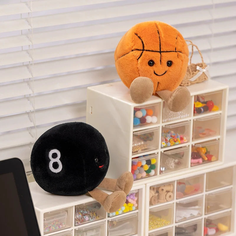 Adorable Basketball Football Tennis Baseball Billiards Plush Toys Soft Stuffed Balls Pillow Christmas Birthday Presents for Boys