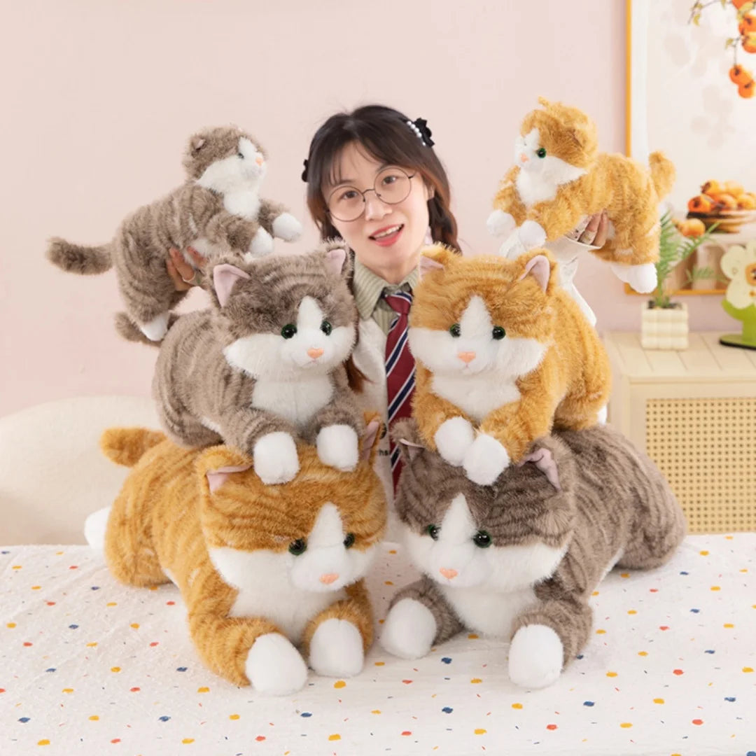 Lying on the stomach cat sleeping pillow kitten doll plush toy doll gift soothing bed doll children's day gift birthday gift
