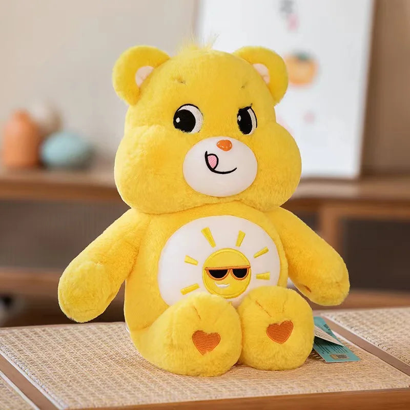 30cm Kawaii Care Bears Plush Toy - Rainbow Cheer Bear, Grumpy Cloud Bear, Purple Share Bear - Cute Anime Stuffed Animal with Healing Quotes for Bedroom Decor, Gifts