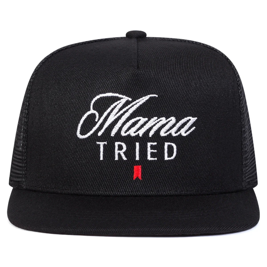 Mama Tried Embroidered Trucker Hat | Vintage Snapback Baseball Cap for Women