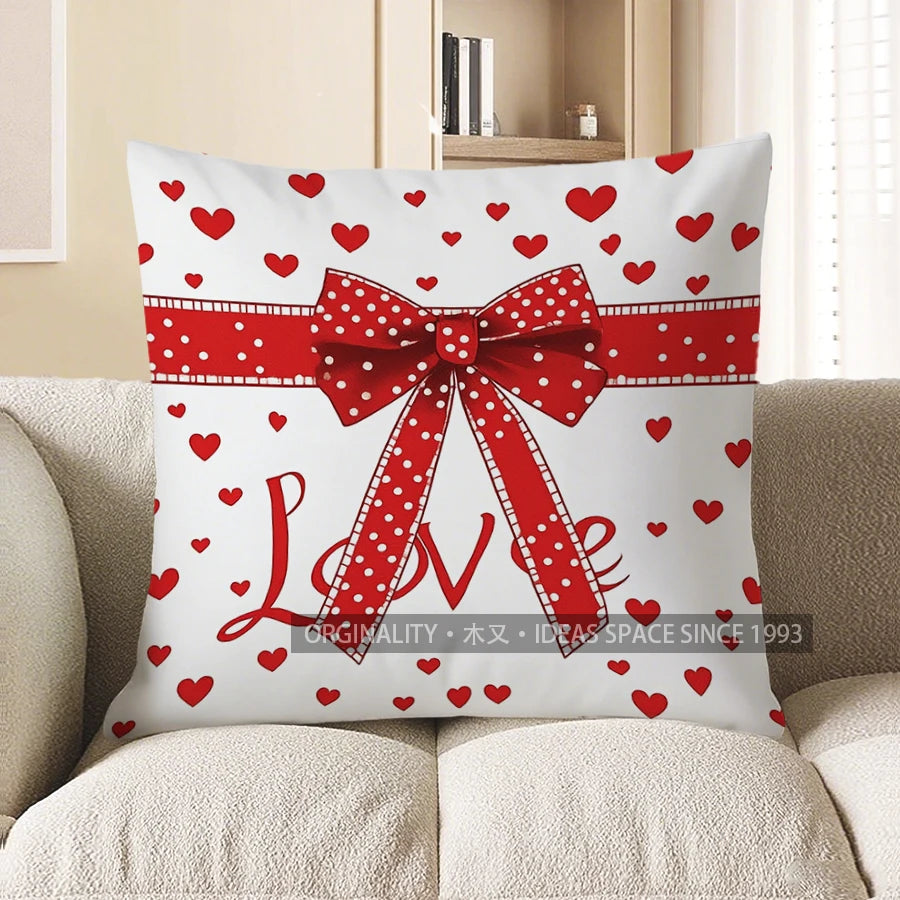 Sweetheart Bows Printed Pillow Cover