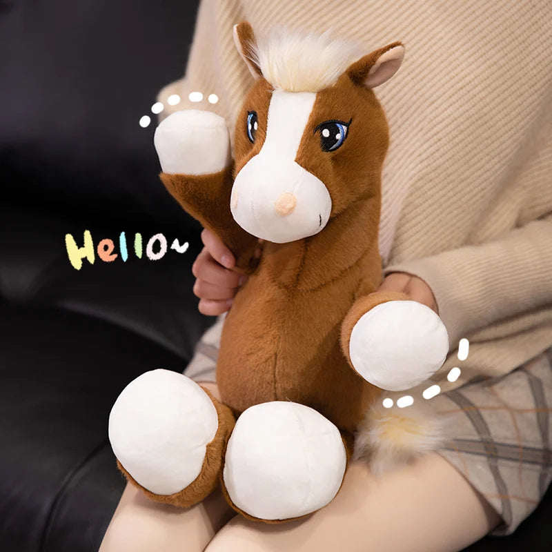 22cm Cute Big Eyes Horse Plush Dolls Soft Catton Stuffed Animal High Quality Plush Toys Classic Birthday Gift For Childrens