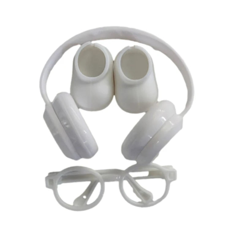 DIY accessories for labubu V1 V2 shoes without lenses glasses stylish plastic headphone set plush doll decoration birthday gift